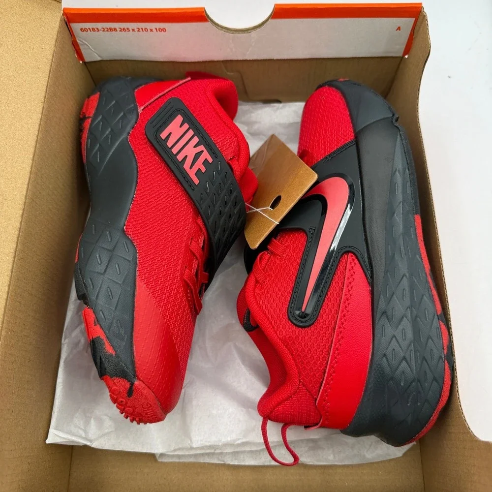 Nike Team Hustle D 12 Shoes Kids Size 13C Red Black Basketball HF6280 602